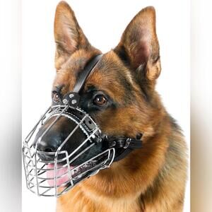NWT PetriStor Dog Chrome Metal Muzzle Wire Basket - No3
